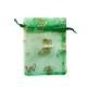 Sachet organza vert décoration papillon