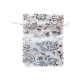 Sachet organza blanc décoration rose