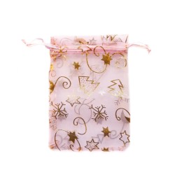Sachet organza rose décoration noël