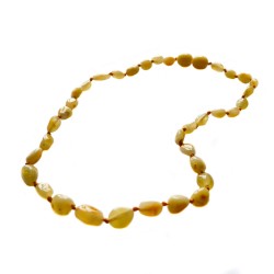 Baby amber necklace, olive amber white