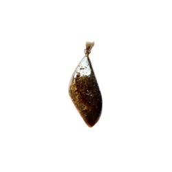 Pendentif ambre vert et argent