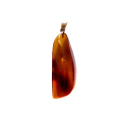 Pendentif ambre cognac et Argent
