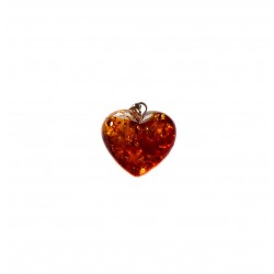 Coeur Ambre miel et Argent