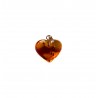 Coeur Ambre miel et Argent