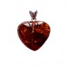 Gros coeur en ambre cognac