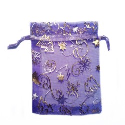 Sachet organza violet foncé décoration noël