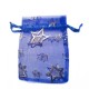 Sachet organza bleu décoration étoile