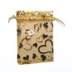 Sachet organza or décoration coeur