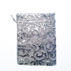 Sachet organza blanc décoration plante