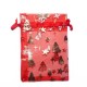 Sachet organza rouge décoration sapin de noël avec étoile
