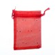 Sachet organza rouge décoration strass