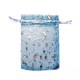 Sachet organza bleu azur décoration ciel étoilé