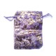Sachet organza violet décoration rose