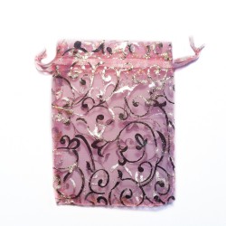 Sachet organza rose décoration plante