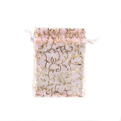 Sachet organza rose décoration plante