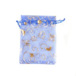 Sachet organza bleu décoration noël
