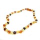 Collier ambre bébé perle ronde multicolore