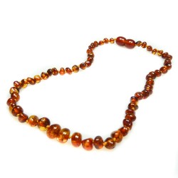 Collier d'ambre pour bébé couleur cognac