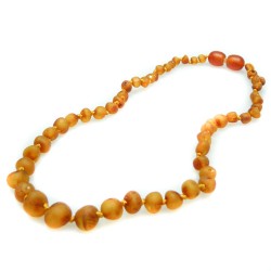 Collier d'ambre pour bébé, cognac brut