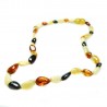 Collier d'ambre bébé multicolore perle olive