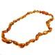 Collier d'ambre bébé, perle olive couleur cognac