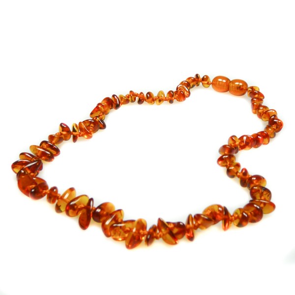 Collier d'ambre bébé couleur cognac