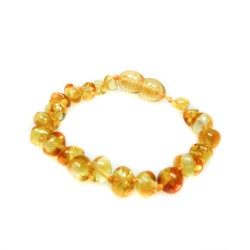 Bracelet ambre bébé perle ronde citron