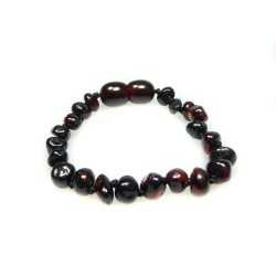 Bracelet ambre bébé perle ronde cerise