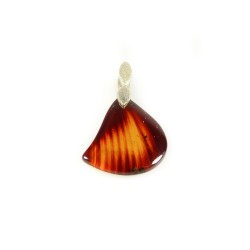 Pendentif Ambre double face et Argent