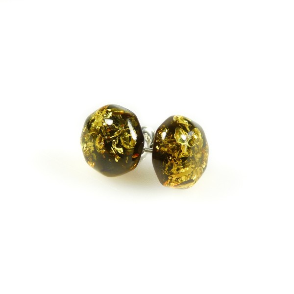 Boucles D'oreilles Ambre Vert Baltique & Argent 925 - Goutte, Neuf Avec étiquettes