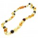 Collier d'ambre pour bébé haut de gamme, perle extra ronde