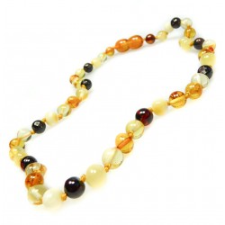 Collier d'ambre pour bébé haut de gamme, perle extra ronde