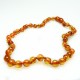 Collier d'ambre bébé haut de gamme couleur cognac, perle extra ronde