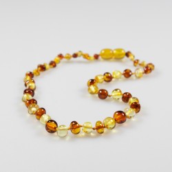 Collier ambre bébé couleur cognac et citron