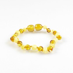 Bracelet ambre bébé miel et blanc