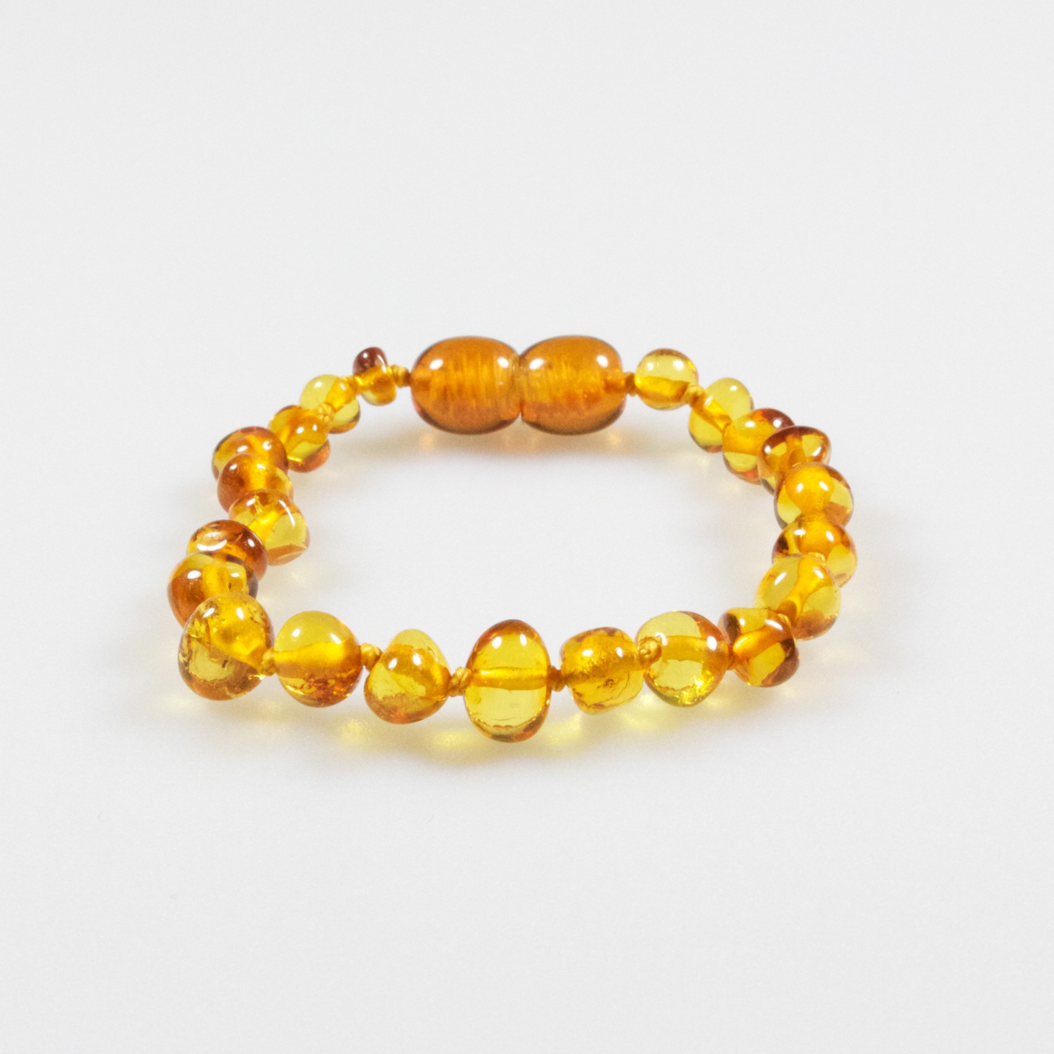 Bracelet Ancien En Ambre Couleur Miel Butterscotch - Vintage Authentique