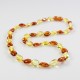 Collier Ambre perle olive bicolore taille Adulte