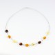 Collier d'ambre naturel avec perle d'ambre multicolore