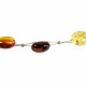 Collier d'ambre naturel avec perle d'ambre multicolore