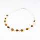 Collier d'ambre adulte couleur miel sur cable acier 