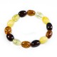 Bracelet d'ambre naturel multicolore
