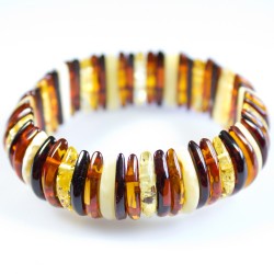 Bracelet d'ambre multicolore forme demi-lune