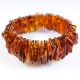 Bracelet d'ambre cognac forme naturel
