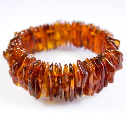 Bracelet d'ambre cognac forme naturel