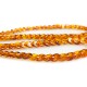 Collier d'ambre naturel long, feuille d'ambre couleur cognace