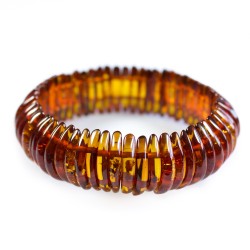 Bracelet ambre cognac demi-lune