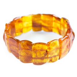 Bracelet ambre adulte forme naturel couleur miel