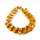 Collier d'ambre miel et citron perle losange