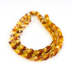 Collier d'ambre miel et citron perle losange