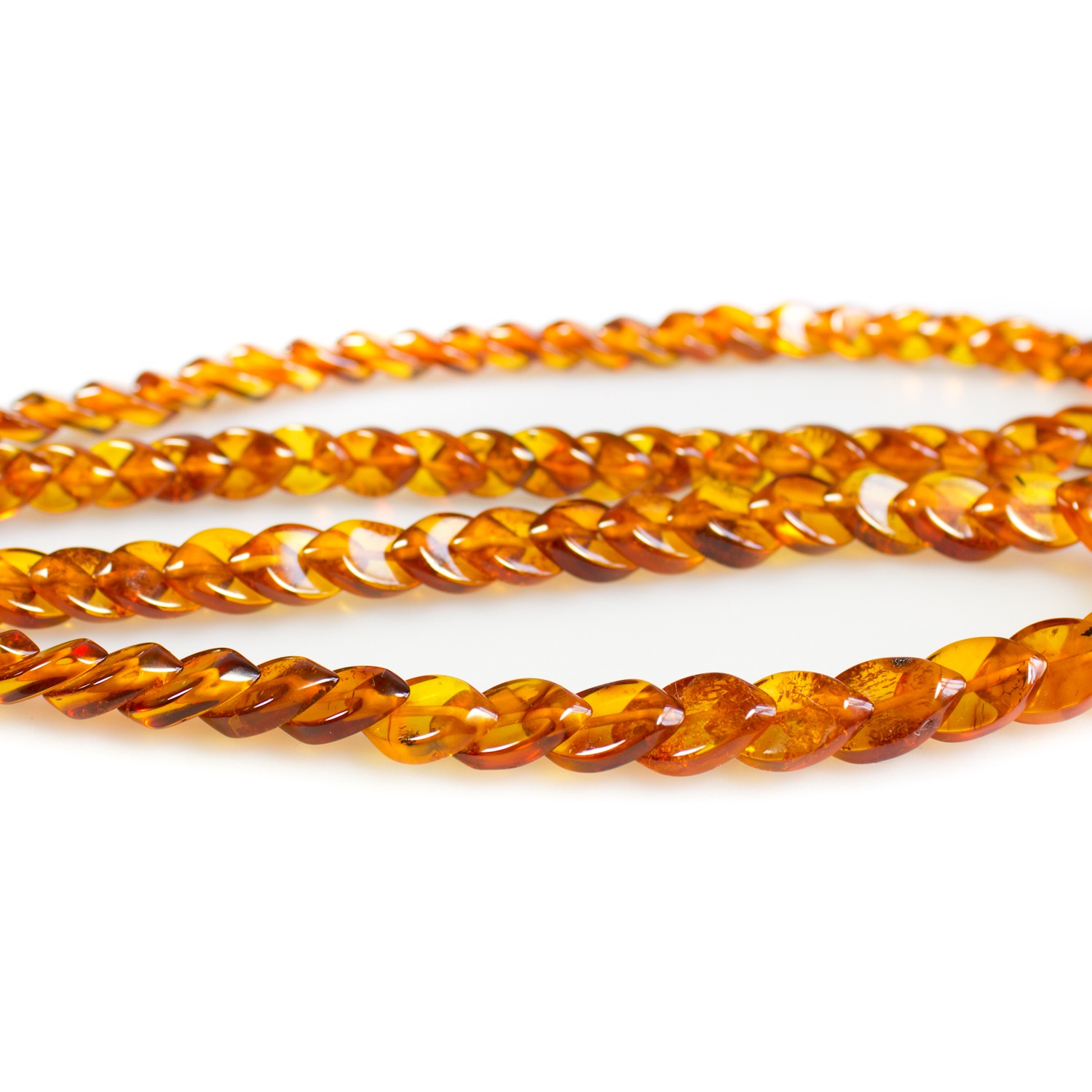 Collier En Ambre Véritable Couleur Orange Abricot - Brut, Nature, Lituanie